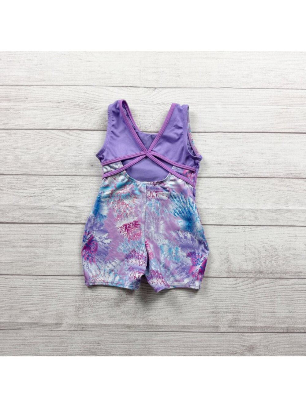Cat & Jack Girls Gymnastics Leotard Tie Dye Unitard Biketard Dance XS 4-5 - Picture 3 of 3